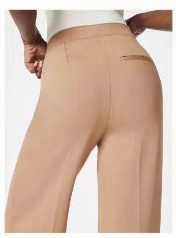 Tummy Control Button Wide Leg Pant