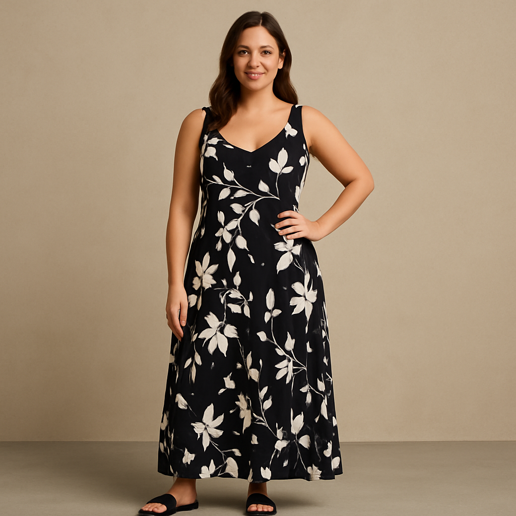 Cotton floral women's sleeveless dress