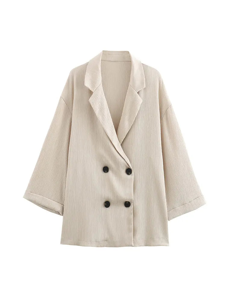 Casual Blazer Coat Pants Set Long Sleeve