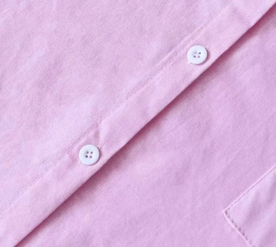 cotton and linen shirt suits for women solid color high waisted loose pants set